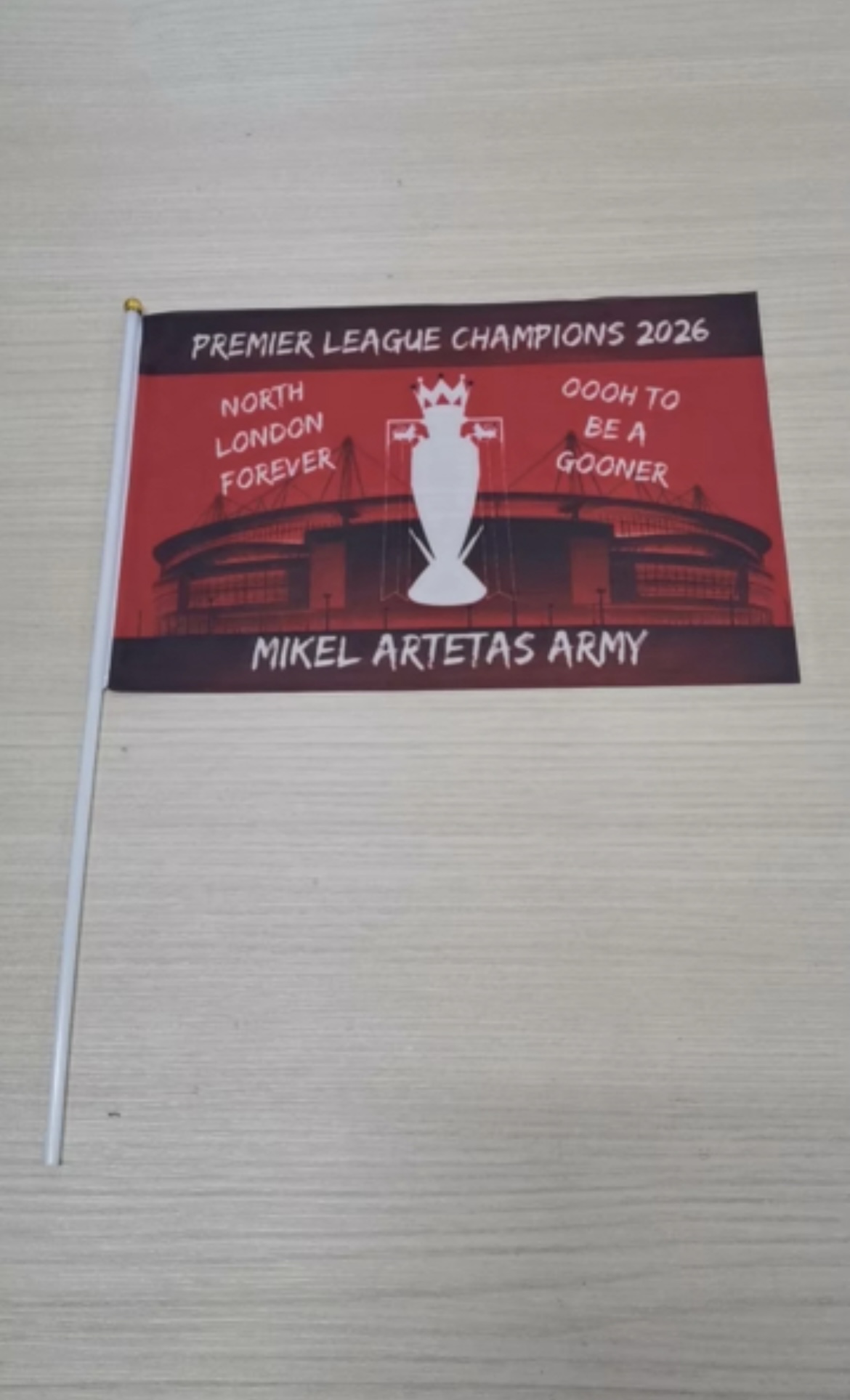 Premier League Winners Flag - A4 Handwaving Flag (Pack of 5)
