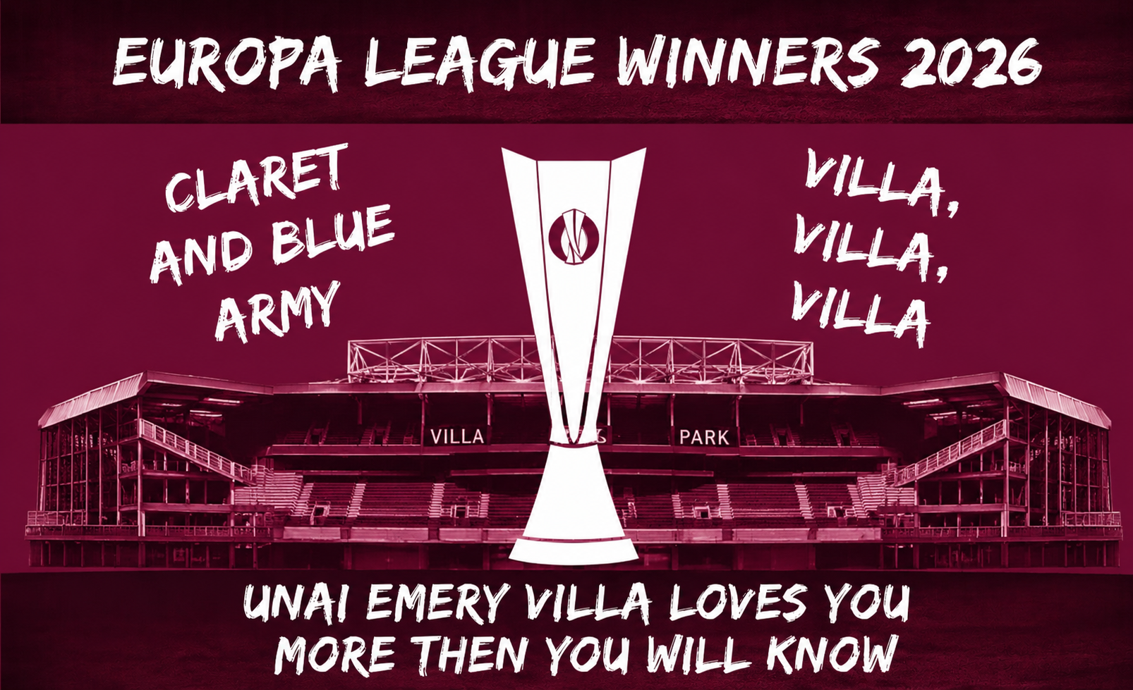 Villa Europa League Winners Flag - 5ft x 3ft