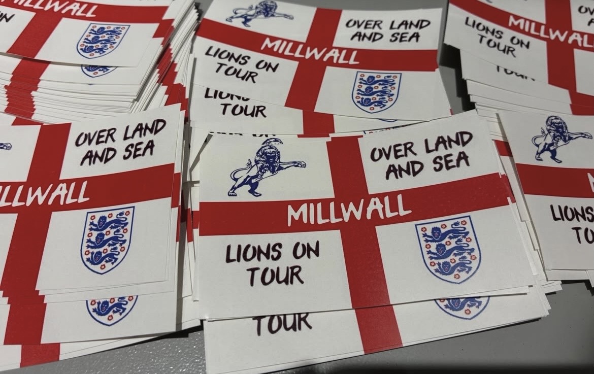 Custom football stickers printed for a football supporters group