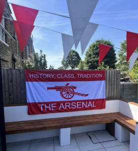 Custom football supporter flag home display