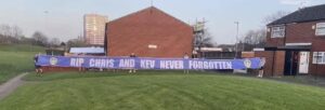 Long thin football stadium display flag