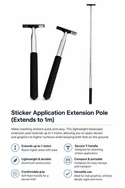 Sticker Application Extension Pole (Extends to 1m) - Image 2